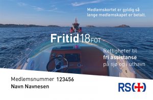 Bilde av medlemskort RS Fritid for båter under 18 fot.