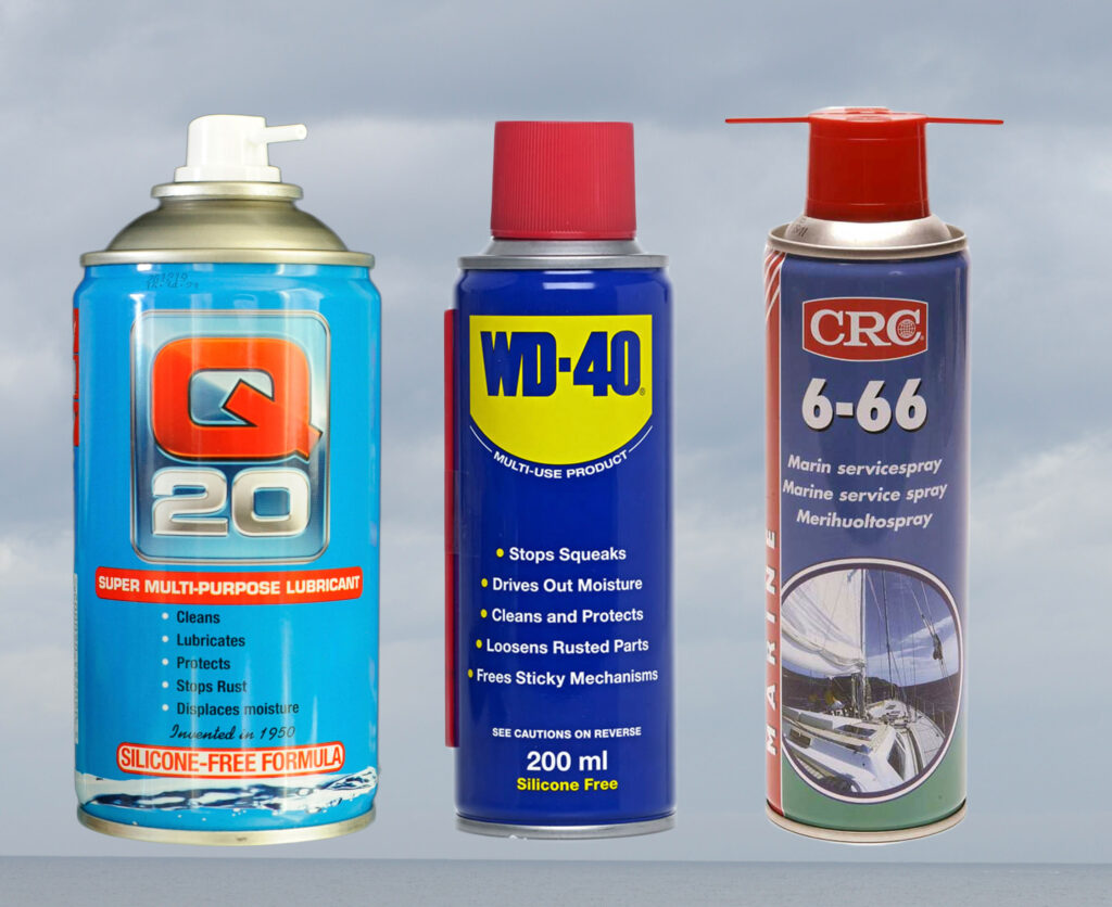 Bildet viser eksempler på vanndrivende sprayer